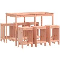Berkfield Home 7 Piece Garden Bar Set Solid Wood Douglas in Brown