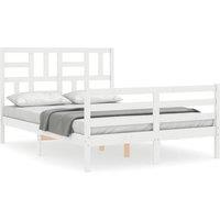 Berkfield Home Bed Frame with Headboard White 120x200 cm Solid Wood
