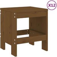 Berkfield Home Beautiful 13 Piece Garden Dining Set Honey Brown Solid Wood Pine