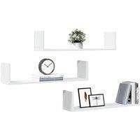 Berkfield Home Durable Wall Shelves 3 pcs White 80x18x18 cm Engineered Wood | Size: 80 x 18 x 18 cm