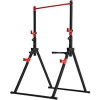 Centra Pull Up Bar, Pull Up Station, Dip Bars Free Standing, 220KG, Black Red