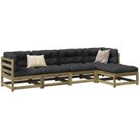 Berkfield Home 5 Piece Garden Sofa Set Impregnated Wood Pine in Brown