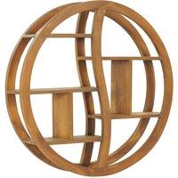 Berkfield Home Yin Yang Wall Shelf 80x17.5x80 cm Solid Teak Wood in Brown