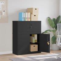 Berkfield Home File Cabinet Black 90x40x110 cm Steel | Size: 90 x 40 x 110 cm