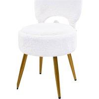 Living and Home Modern Luxury Vanity Chair with Storage & Folding Backrest in White