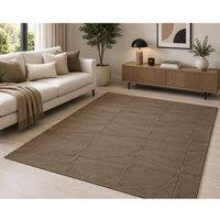 Groundlevel Velvet Serenity Washable Rug in Taupe | Size: 230 cm x 160 cm