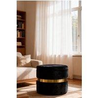 Living and Home Black Upholstered Storage Ottoman Foot Rest