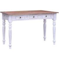 Berkfield Home Desk with Drawers White 117x57x75 cm Solid Reclaimed Wood | Size: 117 x 57 x 75 cm