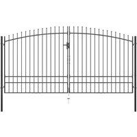 Berkfield Home Double Door Fence Gate with Spear Top 400x248 cm in Black