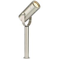 Netlighting Palin Outdoor 310Mm Spike IP44 7W Brushed Stainless Steel & Clear Glass in Grey