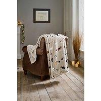 Deyongs Luxury Soft Cosy Warm Fleece Sherpa Large Mixed Dogs Throw 140x180cm in Beige | Size: 140 cm x 180 cm