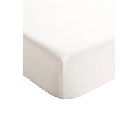 CHRISTY 400TC Luxury Cotton Sateen Plain Dye Bedding Fitted Sheets in Ivory | Size: King Fitted