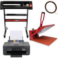 Monstershop 50cm Clam Press, 720mm Vinyl Cutter & Epson Printer in Black