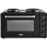 Tower T14045 Mini Oven with Adjustable Temperature Control, Black, 42 litre in Black