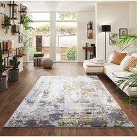 Desire Rugs Modern Styra Abstract Area Rugs Luxury for Bedroom, Living Room, & Hallway in Gold | Size: 200 cm x 290 cm