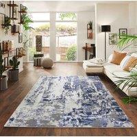 Desire Rugs Modern Styra Abstract Area Rugs Luxury for Bedroom, Living Room, & Hallway in Navy | Size: 160 cm x 230 cm