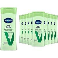 Vaseline Intensive Care Body Lotion Aloe Soothe 48H Moisture 400ml, 10 Pack in White
