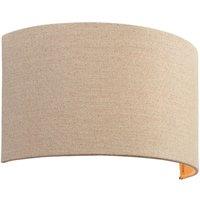 Loops Fabric LED Wall Light Natural Neutral Semi Circle Linen Shade Sleek Lamp Fitting