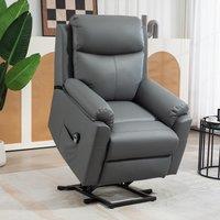 HOMCOM Power Lift Chair Electric Riser Recliner with Remote Control in Grey