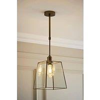 ValueLights Susie Glass Lantern Lamp Shade Adjustable Drop Pendant Ceiling Light in Bronze