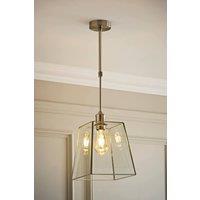 ValueLights Susie Glass Lantern Lamp Shade Adjustable Drop Pendant Ceiling Light in Silver