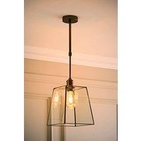 ValueLights Susie Glass Lantern Lamp Shade Adjustable Pendant Ceiling Light & Bulb in Bronze
