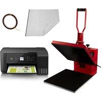 Monstershop PixMax T-Shirt Sublimation Heat Press Machine, 38cm x 38cm Clam, Red | Size: 38 cm x 38 cm