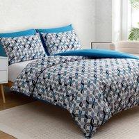 Grace Double Brushed Microfiber Duvet Cover Set Durable Bedding Sets in Blue | Size: King