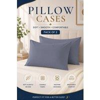 Grace Microfiber Pillow Covers Pack of 2 Soft & Breathable in Grey | Size: Standard Pillow Case
