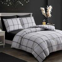 Grace Double Brushed Duvet Cover Set Supersoft with Zipper Closure in Grey | Size: Single