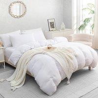Grace Premium Microfiber Reversible Duvet Cover Set Ultrasoft Bedding in White | Size: King