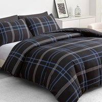 Grace Double Brushed Microfiber Duvet Cover Set Breathable Bedding Sets in Black | Size: Super King