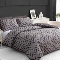 Grace Double Brushed Microfber Duvet Cover Set Ultrasoft Bedding Sets in Grey | Size: Single