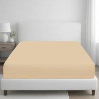 Grace 100% Egyptian Cotton 35cm Extra Deep Pocket Fitted Sheets in Beige | Size: Double Fitted