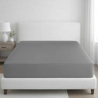 Grace 100% Egyptian Cotton 35cm Extra Deep Pocket Fitted Sheets in Grey | Size: Double Fitted