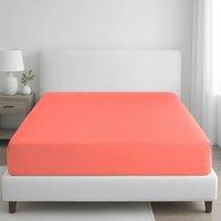 Grace 100% Egyptian Cotton 35cm Extra Deep Pocket Fitted Sheets in Coral | Size: Double Fitted
