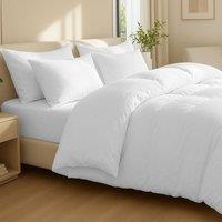 Grace 100% Egptian Cotton Duvet Cover Set with Matching Pillowcases in White | Size: Double