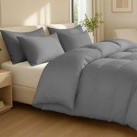 Grace 100% Egptian Cotton Duvet Cover Set with Matching Pillowcases in Grey | Size: Single