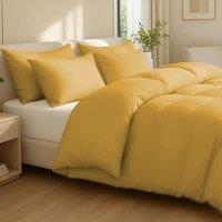 Grace 100% Egptian Cotton Duvet Cover Set with Matching Pillowcases in Yellow | Size: Double