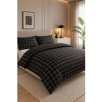 Grace Premium Microfiber Reversible King Size Duvet Cover Sets Ultrasoft in Charcoal | Size: Single