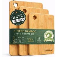 Grace Lazzaro Bamboo Chopping Board Set of 3 in Brown | Size: 3 Pack