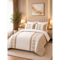 Grace Double Brushed Double Duvet Cover Supersoft with Zipper Closure in Beige | Size: Super King