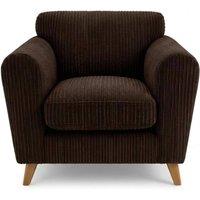 Bliss Furniture Harlow Jumbo Cord Cuddle Chair, Modern Tailored Wide Armchair in Brown | Size: 1 Pack