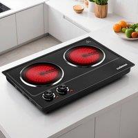Cusimax Sleek Portable Infrared Electric Hot Plate 2400W in Black