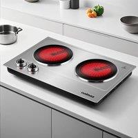 Cusimax Sleek Portable Infrared Electric Hot Plate 2400W in Silver