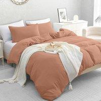 Grace Premium Prewashed Duvet Cover Sets Super Soft with Zipper Closure in Rose | Size: Double