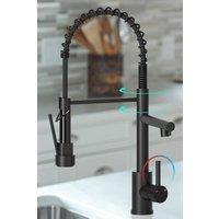 JANLEMNY Matt Black SUS304 Pull-Down Dual Spout Kitchen Mixer Tap | Size: 1000mm x 400mm