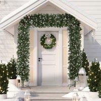 HOMCOM Snow Frosted Christmas Tree Arch, Doorway Decor with Tips in Green