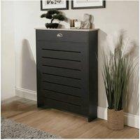 Home Source Batley Small Radiator Cover MDF Wooden Home Decorative Modern Design in Black
