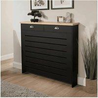 Home Source Batley Medium Radiator Cover MDF Wooden Home Decorative Modern Design in Black